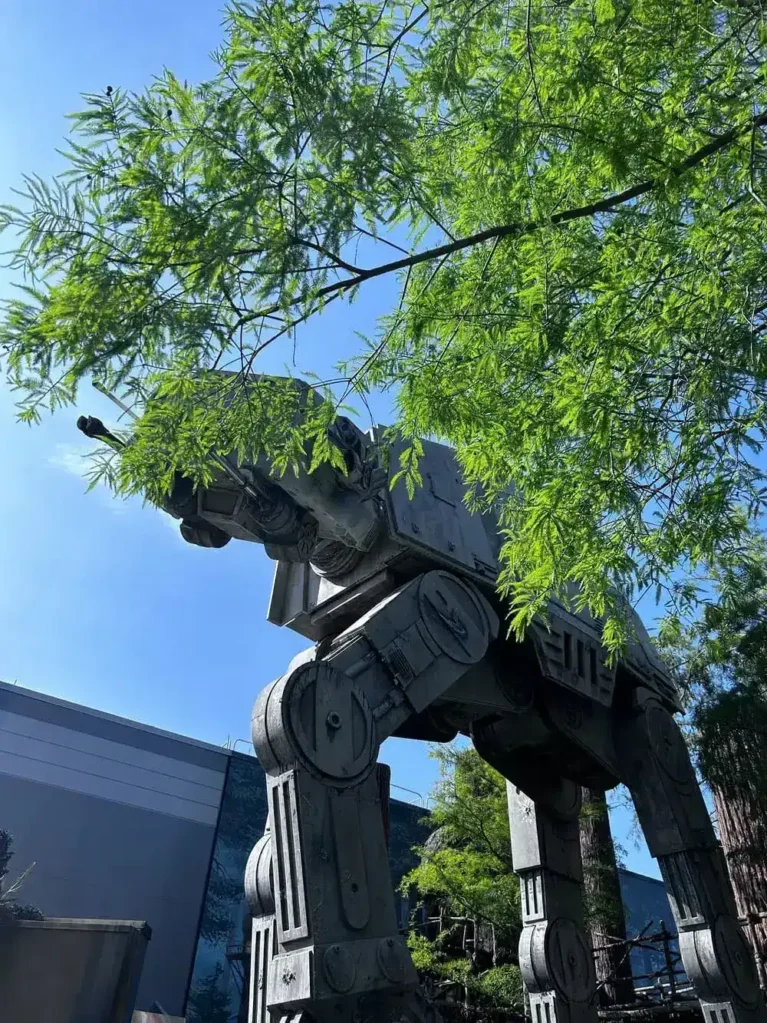 Full-size AT-AT Walker outside Star Tours attraction at Disney Hollywood Studios
