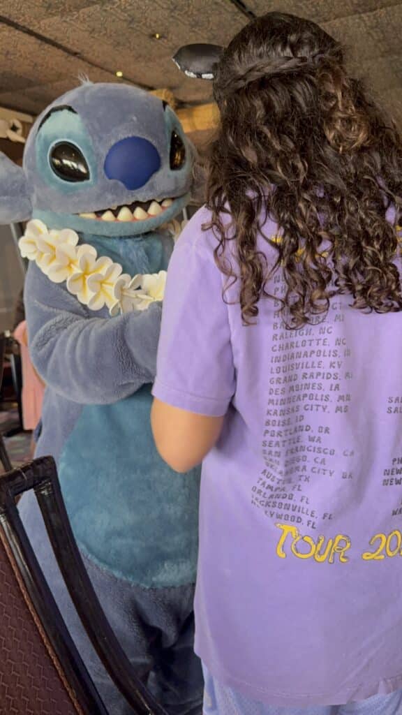 Stitch at 'Ohana character breakfast, Disney World