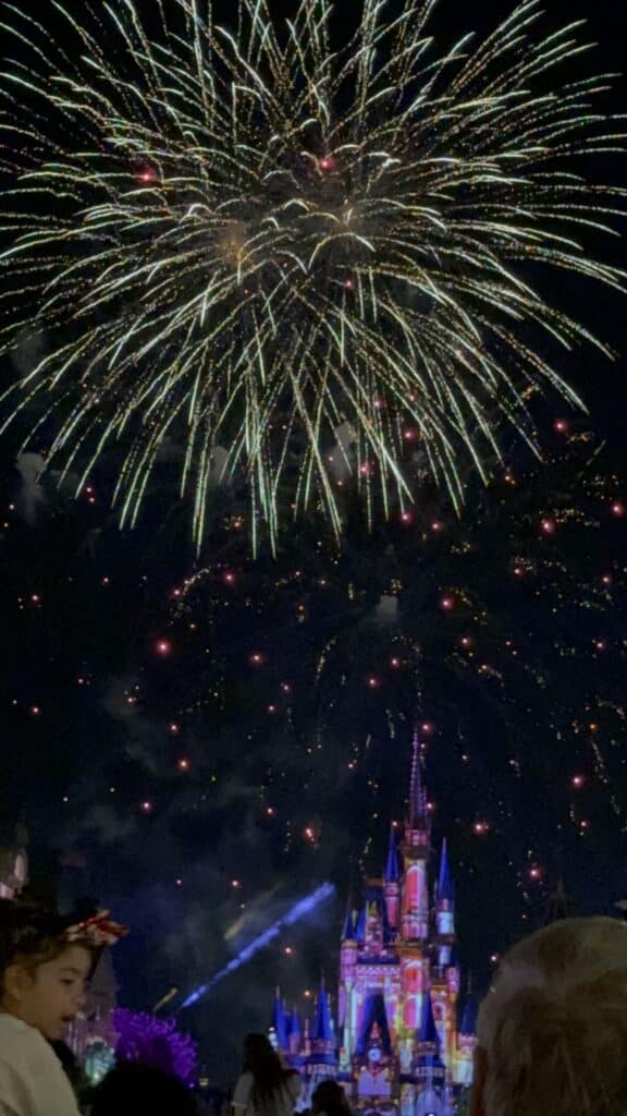 Disney World fireworks over Cinderella Castle at Magic Kingdom