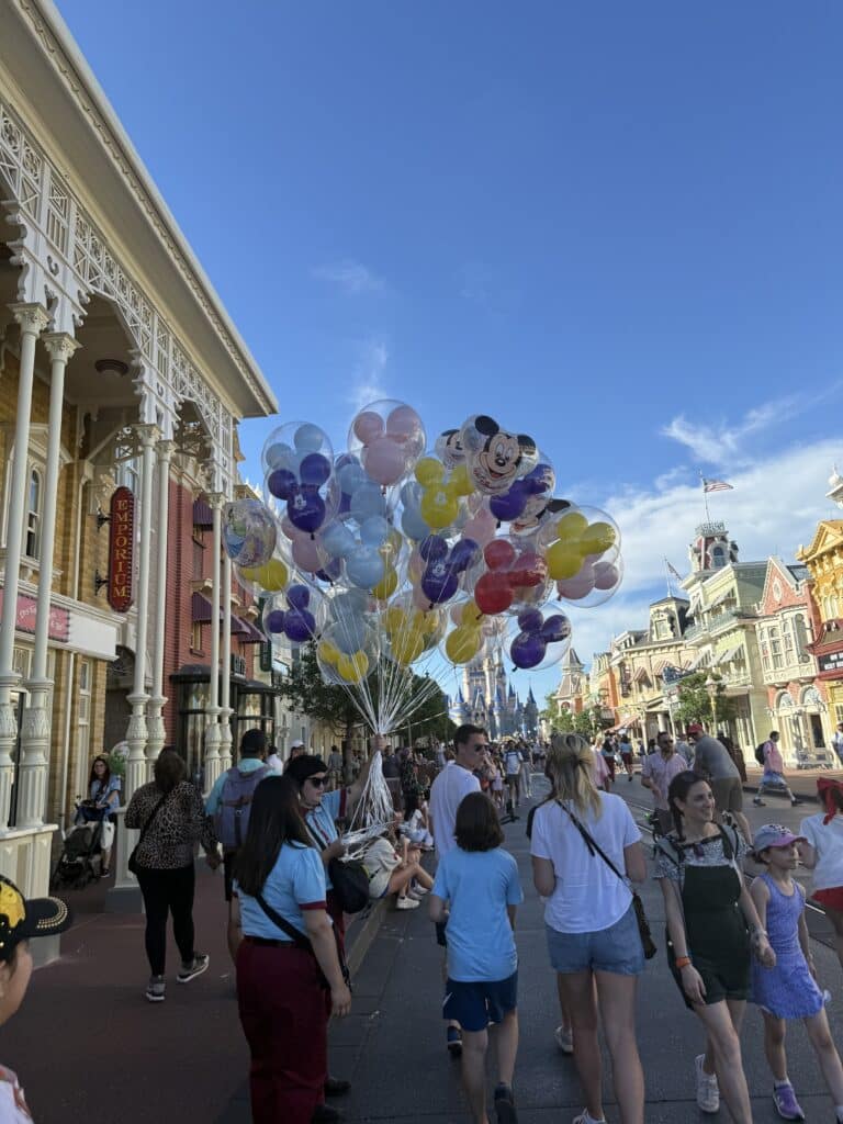 Disney balloons on Main Street U.S.A. Magic Kingdom Disney World