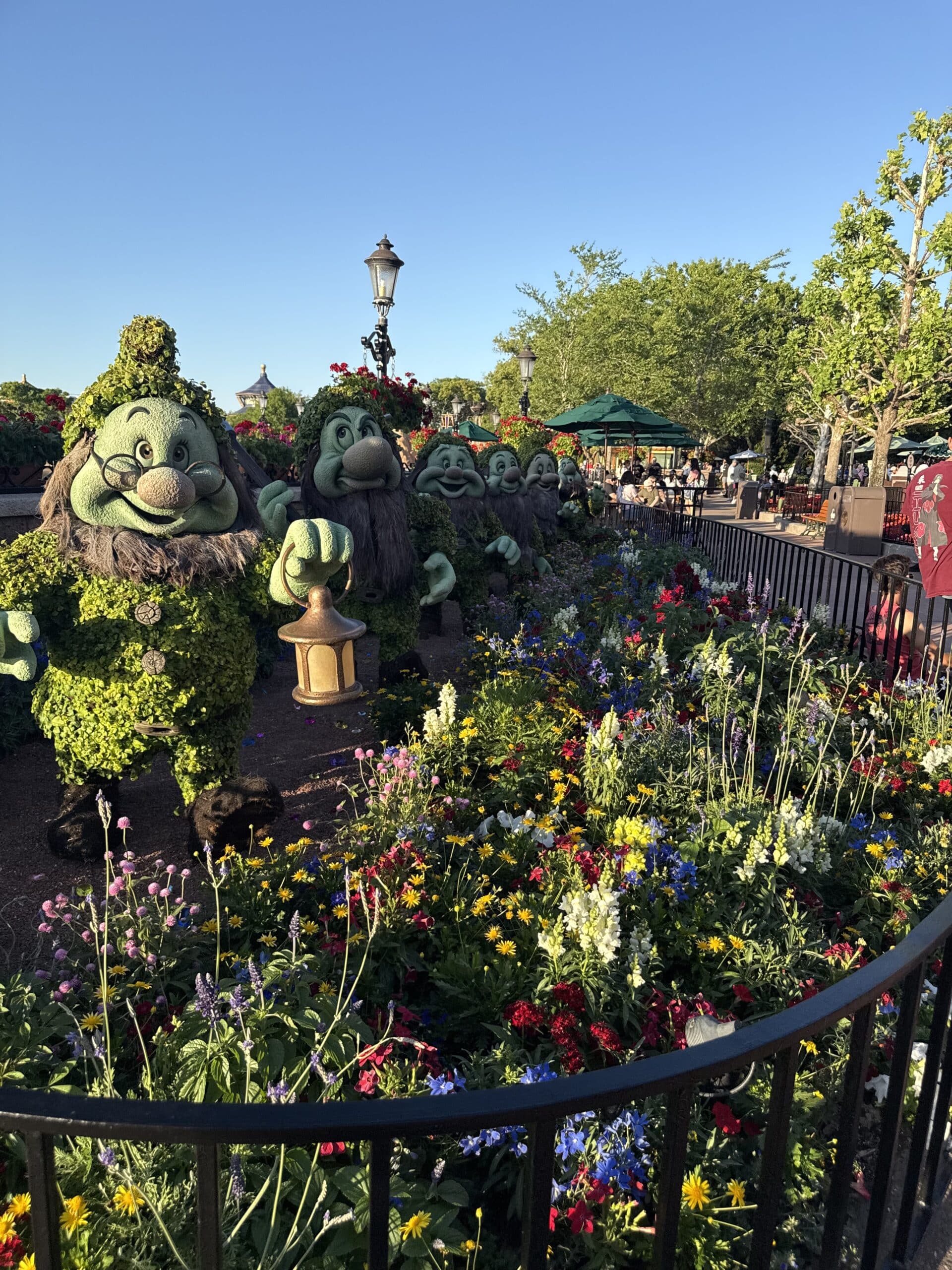 Seven Dwarfs topiary at EPCOT Flower and Garden Festival Disney World