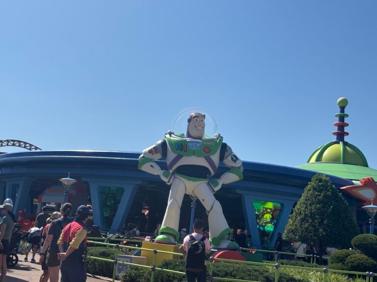 Buzz Lightyear statue in Toy Story Land at Hollywood Studios Disney World