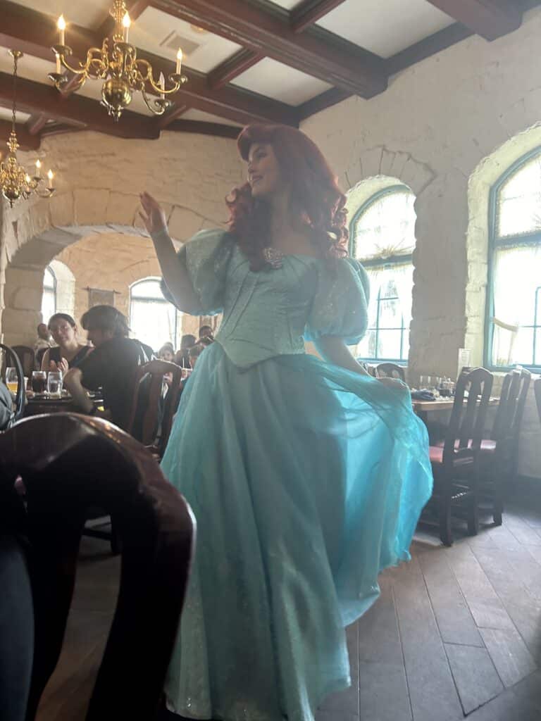 Belle character at Akershus Royal Banquet Hall princess dining EPCOT Norway pavilion Disney World