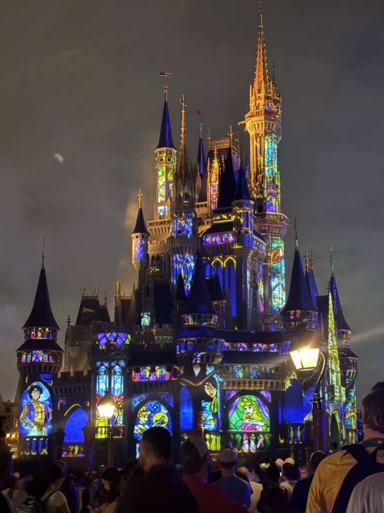 Castle at Magic Kingdom at night
